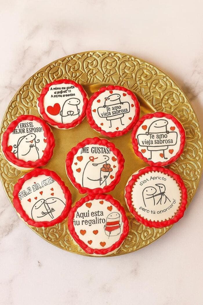 Galletas para San Valentín con temática de Folk