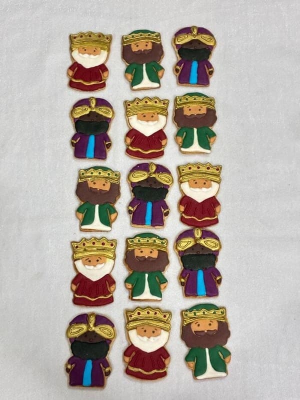 Galletas decoradas con temática de los tres reyes magos