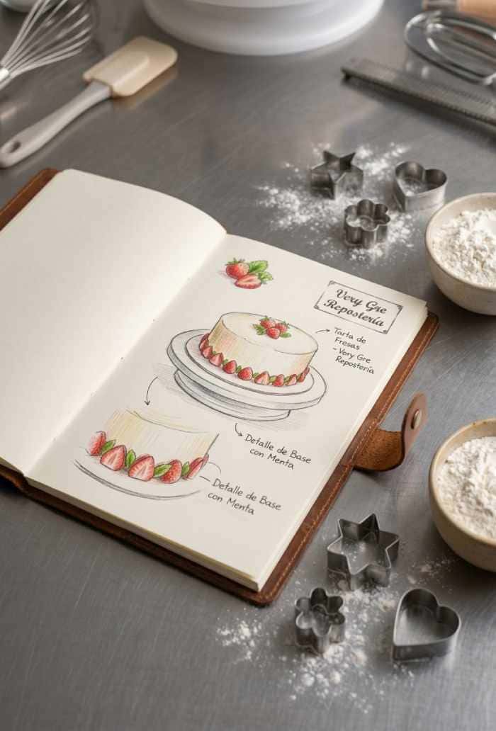 boceto de pastel para evento de repostería Viry Grc