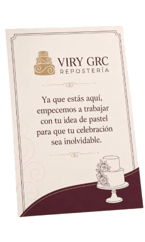 Folleto de viry grc repostería para el cliente