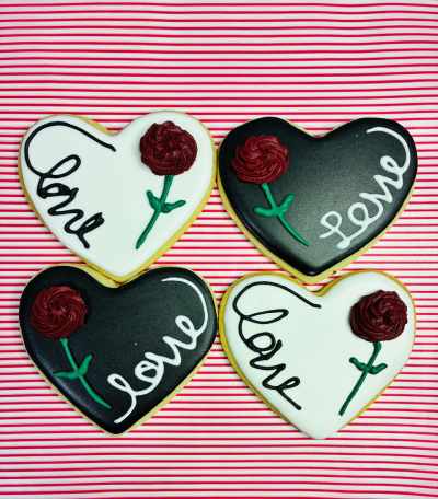 Galletas de corazón decoradas